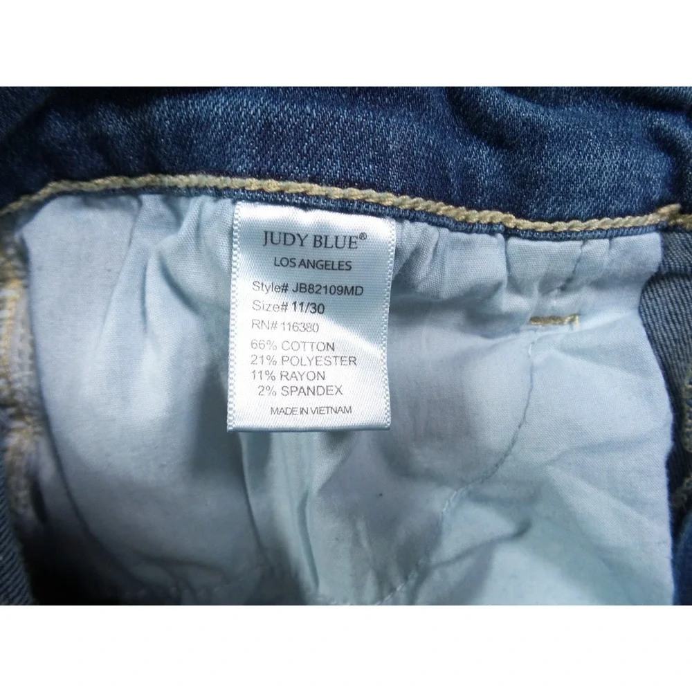 Judy Blue‎ Jeans Womens Size 11/30 Blue Denim Janette Camo Patch Skinny Fit